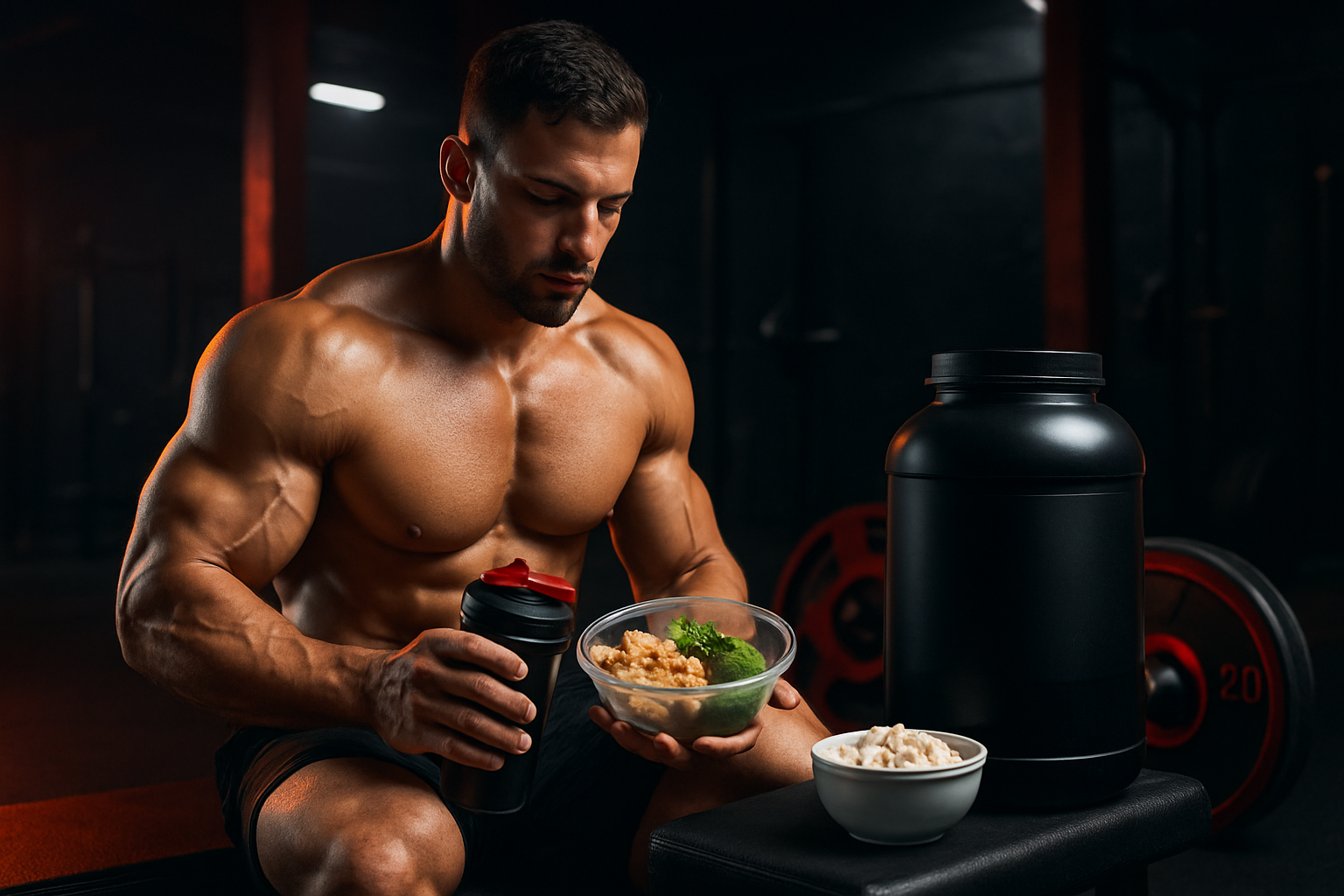 Gesunde Ernährung mit Protein, Gemüse und Nährstoffen zur Optimierung bei SARMs-Anwendung