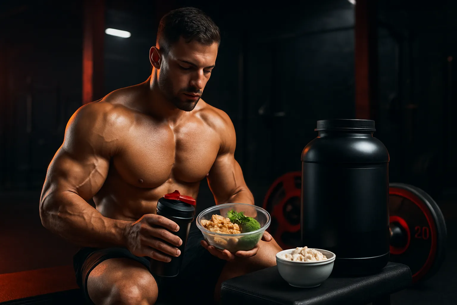Gesunde Ernährung mit Protein, Gemüse und Nährstoffen zur Optimierung bei SARMs-Anwendung